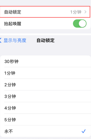 西乡塘苹果换屏维修分享无法调整iPhone自动锁屏的时间怎么办